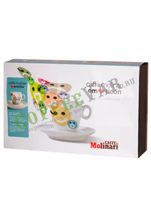 Подарочный набор Molinari Emoticon (чашки и блюдце) капучино