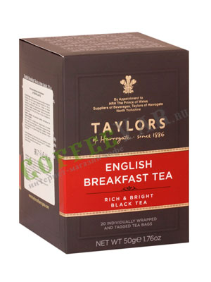 Чай пакетированный Taylors of Harrogate English Breakfast / Английский завтрак 20 шт