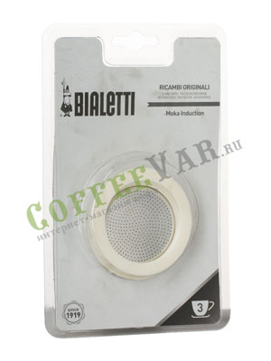 Bialetti 3 уплотнителя + 1 фильтр для гейзера Moka Индукционный 3 порции