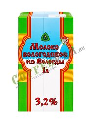 Из Вологды Молоко Вологодское, 3,2%, ультрапастеризованное, 1 л