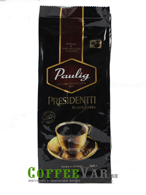 Кофе Paulig в зёрнах Presidentti Black Label 250 гр