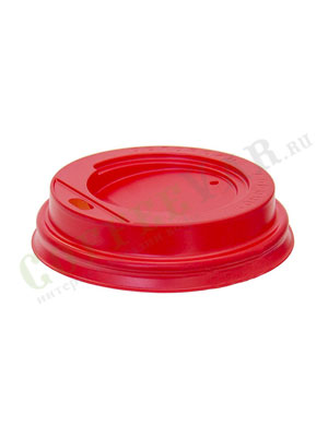 Крышка для бумажных стаканов с питейником 90 мм (Красная)