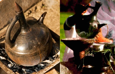 Эфиопский кофе в Джебене (пузатый глиняный кувшин)